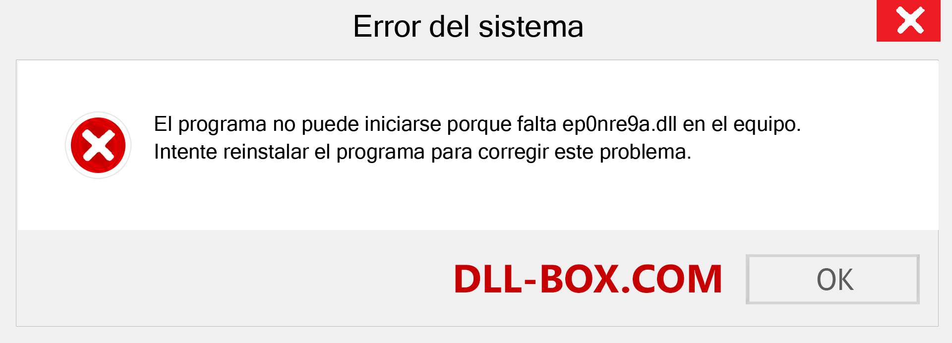 ¿Falta el archivo ep0nre9a.dll ?. Descargar para Windows 7, 8, 10 - Corregir ep0nre9a dll Missing Error en Windows, fotos, imágenes